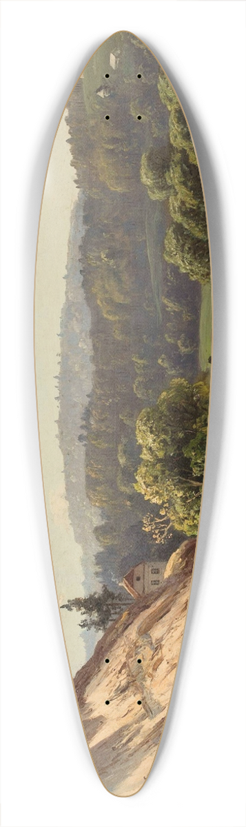 Jzef Marszewski - Near Vilnius  River landscape 39.3 inch art pintail longboard deck