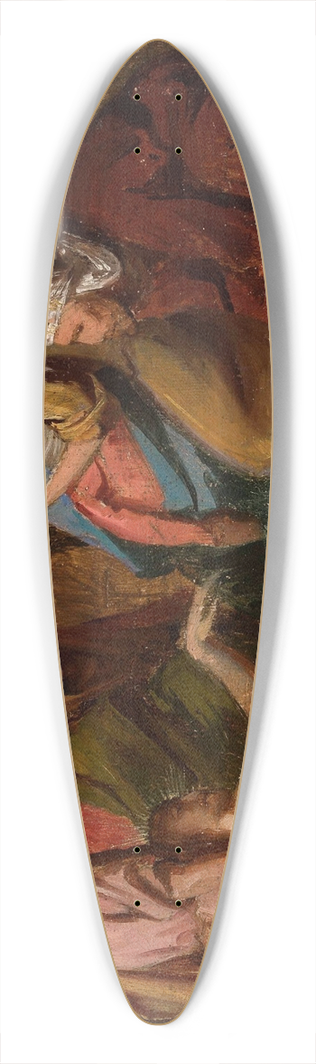 Jzef Simmler - Entombment of Christ, sketch for a painting 39.3 inch art pintail longboard deck