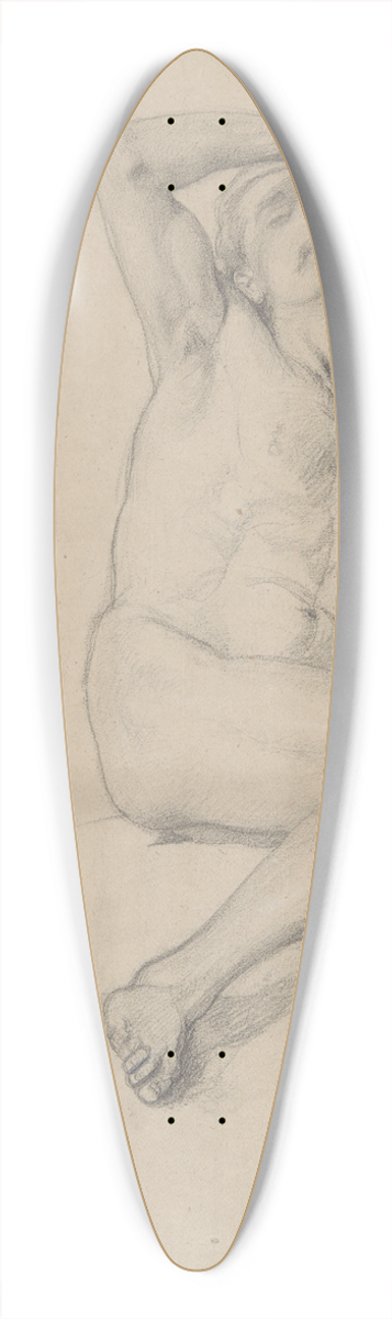 Jzef Simmler - Nude study for the figure of Patriarch Jacob in the painting The Immaculate Conception of the Blessed Virgin Mary 39.3 inch art pintail longboard deck