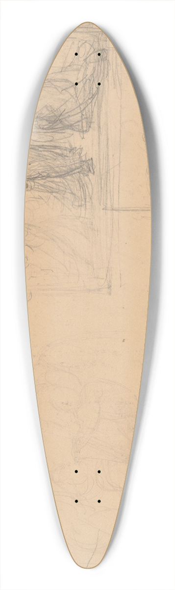 Jzef Simmler - Sketches of figural compositions 39.3 inch art pintail longboard deck