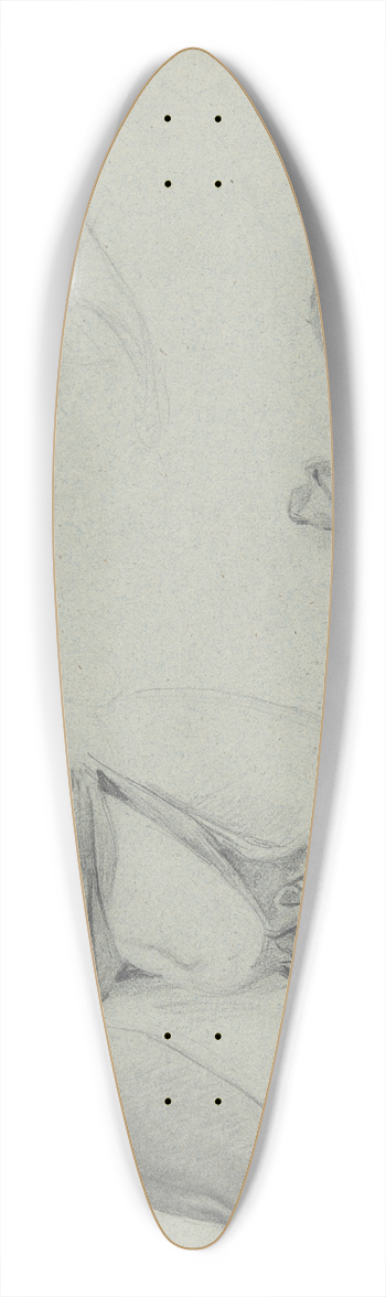 Jzef Simmler - Sketch to the Portrait of Jadwiga uszczewska  Deotyma and Studies of Fragments of a Kneeling Figure 39.3 inch art pintail longboard deck