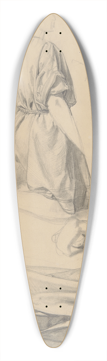 Jzef Simmler - Study of drapery of Nicodemus robes to the painting Entombment 39.3 inch art pintail longboard deck