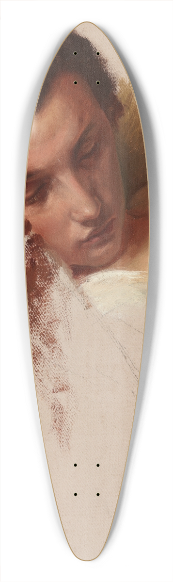 Jzef Simmler - Study to the Painting The Death of Barbara Radziwi  Head of Quinn Barbara 39.3 inch art pintail longboard deck