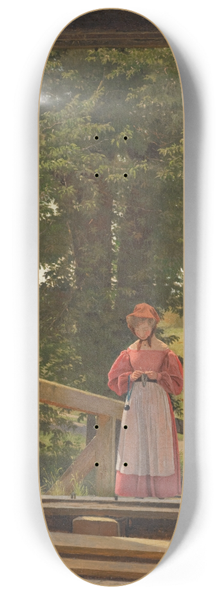 Christen Kbke - View from the Loft of the Grain Store at the Bakery in the Citadel of Copenhagen 8.25 inch art skate deck