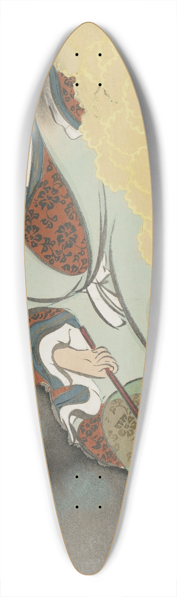 Kamisaka Sekka - Chrysanthemum Boy (Kikuji doji) 39.3 inch art pintail longboard deck