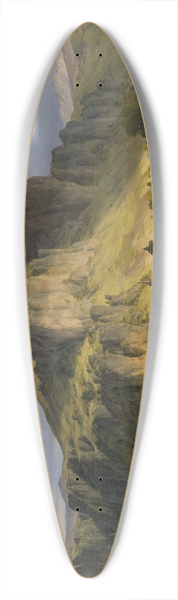 Karl Friedrich Lessing - Landscape from the Eifel mountains 39.3 inch art pintail longboard deck