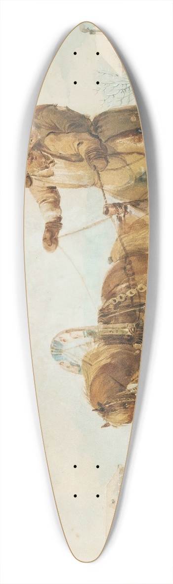 Karl Ivanovich Kollman - Sleigh-Ride Through A Russian Town 39.3 inch art pintail longboard deck