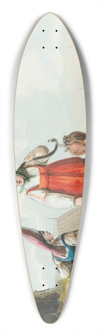 Karl Ivanovich Kollman - Two Peasant Women In Conversation 39.3 inch art pintail longboard deck