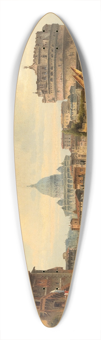 Karl Kaufmann - Rome, View Of Castel Santangelo 39.3 inch art pintail longboard deck