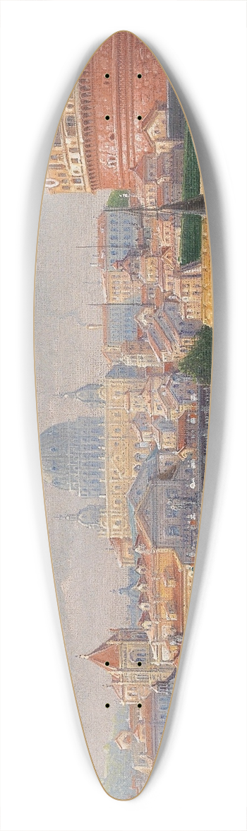 Karl Kaufmann - Rome, View Of The Castel Santangelo 39.3 inch art pintail longboard deck
