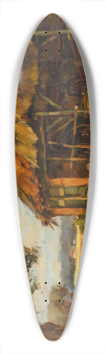 Karl Ludwig Prinz - Hhne vor einer Scheune 39.3 inch art pintail longboard deck