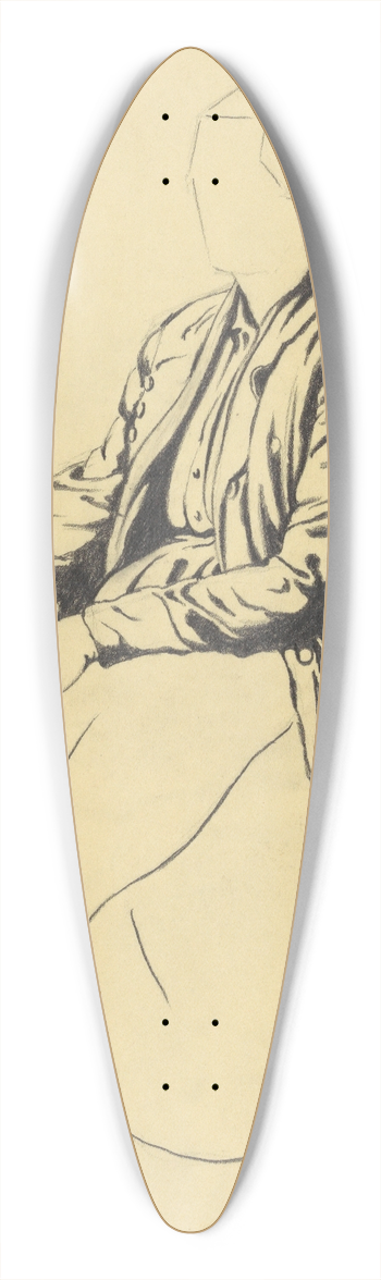 Karl Wiener - Einzelfigur (Skizze sitzende Frau) 39.3 inch art pintail longboard deck