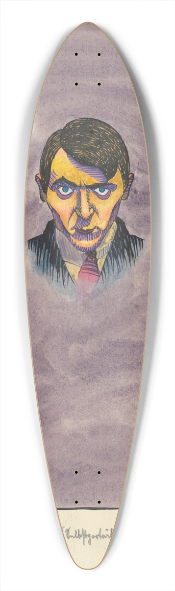 Karl Wiener - Graue Stimmung (Selbstportrt) 39.3 inch art pintail longboard deck