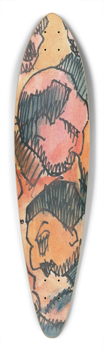 Karl Wiener - Idiotie 39.3 inch art pintail longboard deck
