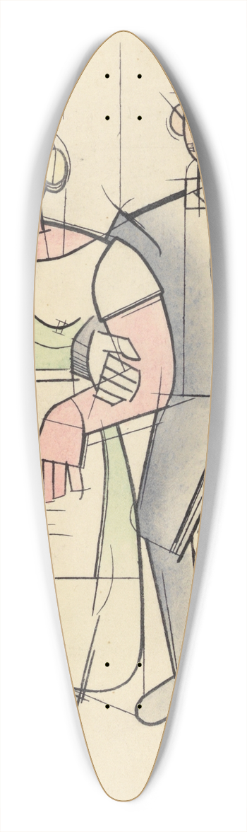 Karl Wiener - Ohne Titel (Frau und Mann ) 39.3 inch art pintail longboard deck