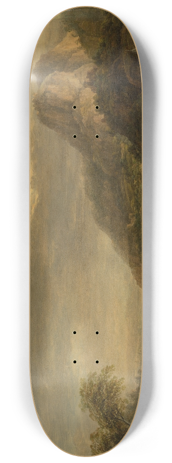 Christian Georg Schtz the elder - Mountainous River Landscape with Rainbow 8.25 inch art skate deck