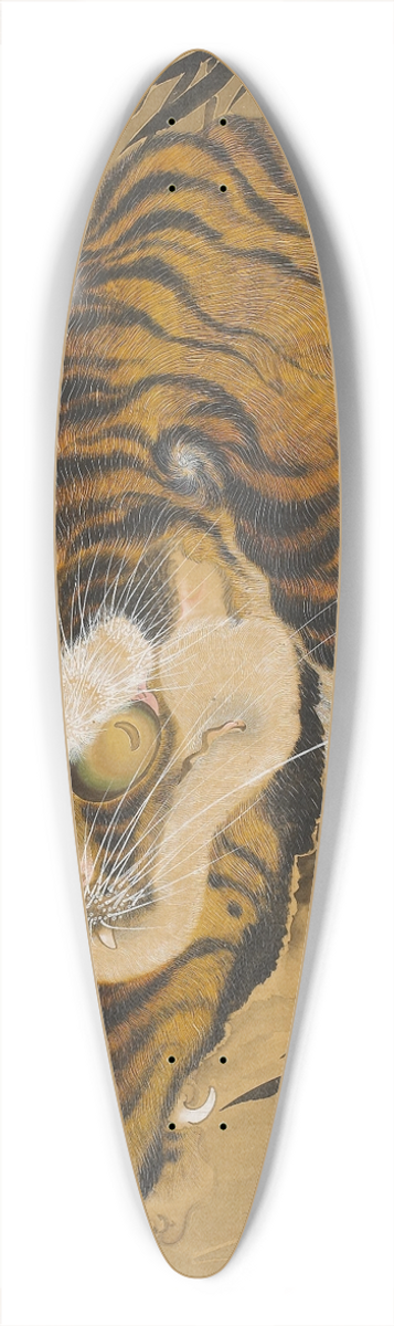 Katayama Ykoku - Tiger Emerging from Bamboo 39.3 inch art pintail longboard deck