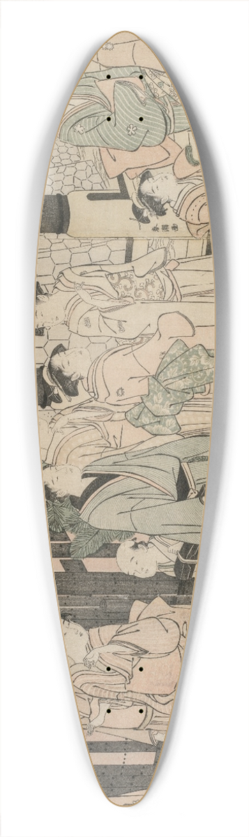 Katsukawa Shunch - A Thousand Autumns, Ten Thousand Years on Tokiwa Bridge 39.3 inch art pintail longboard deck