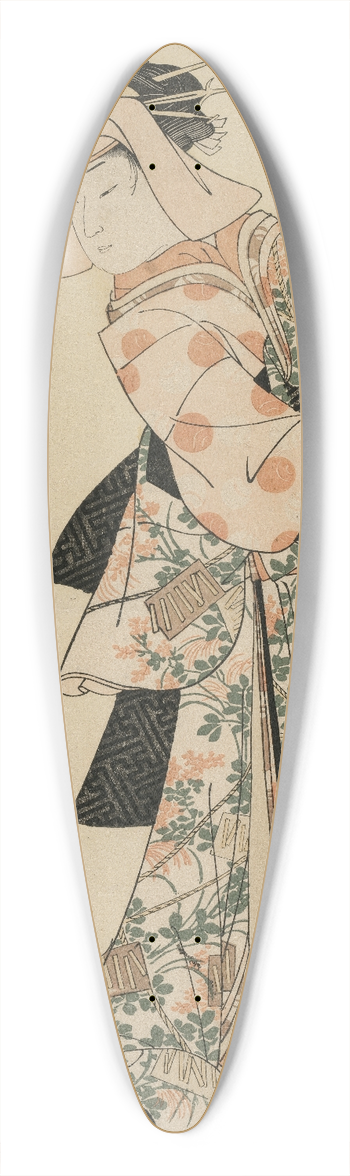 Katsukawa Shun'ei - Dancer as Kuzunoha, Fox Spirit Disguised as a Woman 39.3 inch art pintail longboard deck