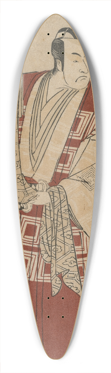 Katsukawa Shun'ei - Ichikawa Monnosuke II as a Lord Holding a Banner 39.3 inch art pintail longboard deck