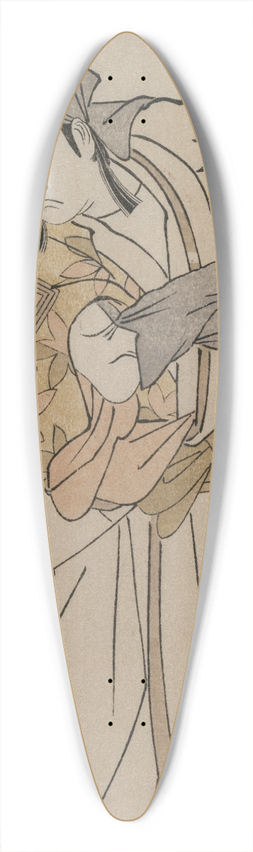 Katsukawa Shunj - Ichikawa Monnosuke II Standing Beside a Stone Box 39.3 inch art pintail longboard deck