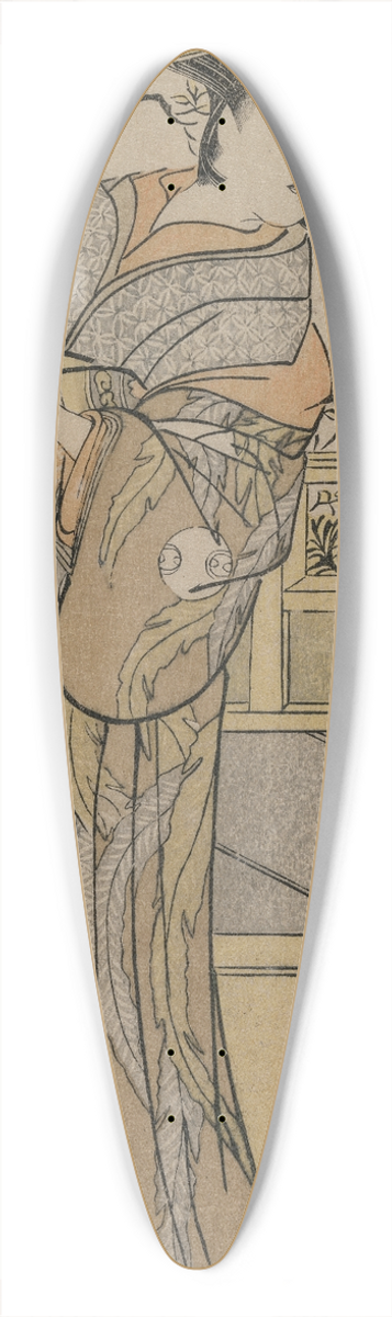 Katsukawa Shunk - Arashi Murajiro as a Courtesan Holding a Letter 39.3 inch art pintail longboard deck