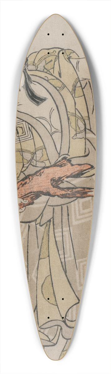 Katsukawa Shunk - Ichikawa Monnosuke II as Soga no Goro 39.3 inch art pintail longboard deck