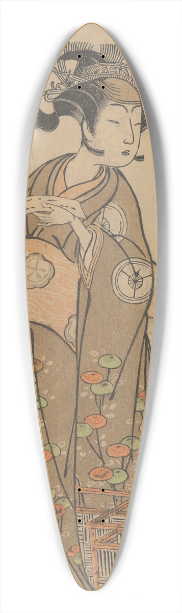 Katsukawa Shunsh - One of the Segawas Holding a Letter 39.3 inch art pintail longboard deck