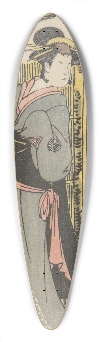 Katsukawa Shunzan - Female Figure Standing beside Garden Gate 39.3 inch art pintail longboard deck