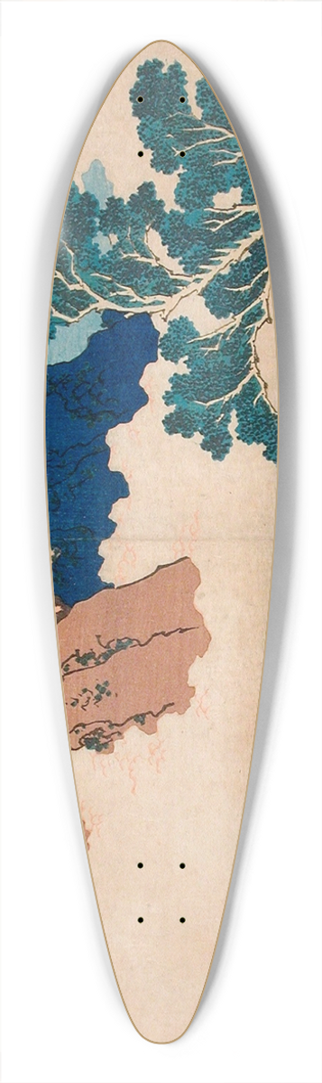 Katsushika Hokusai - Back View of Fuji from the Minobu River 39.3 inch art pintail longboard deck