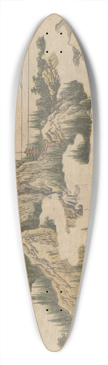 Katsushika Hokusai - Crags with Snow and Foliage 39.3 inch art pintail longboard deck