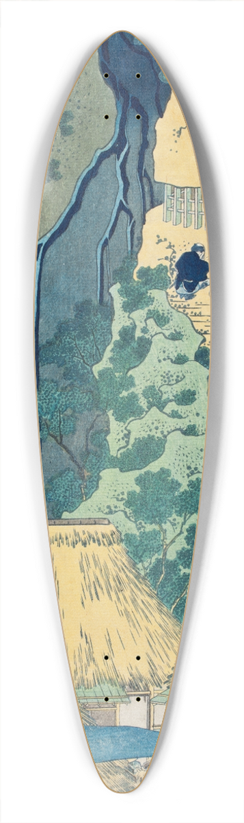 Katsushika Hokusai - Kannon Shrine at Kiyo Falls, Sakanoshita, Tkaid 39.3 inch art pintail longboard deck