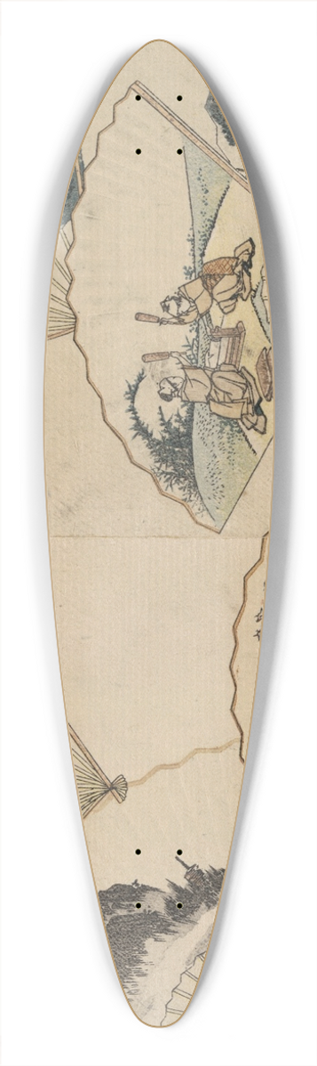 Katsushika Hokusai - Mutamagawa senmen harimaze 39.3 inch art pintail longboard deck