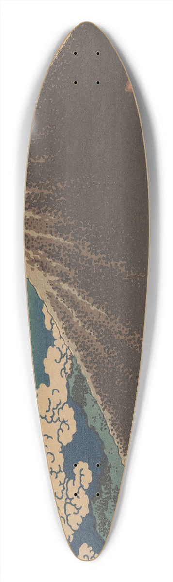 Katsushika Hokusai - Rainstorm beneath the Summit (Sanka Haku-u) 39.3 inch art pintail longboard deck