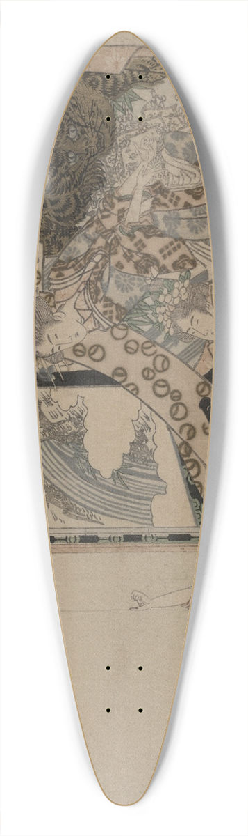 Katsushika Hokusai - Shisui shinsh 39.3 inch art pintail longboard deck
