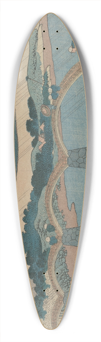 Katsushika Hokusai - The Brocade Bridge in Suo Province (from the series Curious Views of Famous Bridges in the Provinces) 39.3 inch art pintail longboard deck