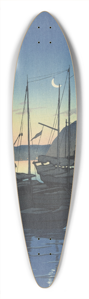 Kawase Hasui - Ochtend in Beppu 39.3 inch art pintail longboard deck