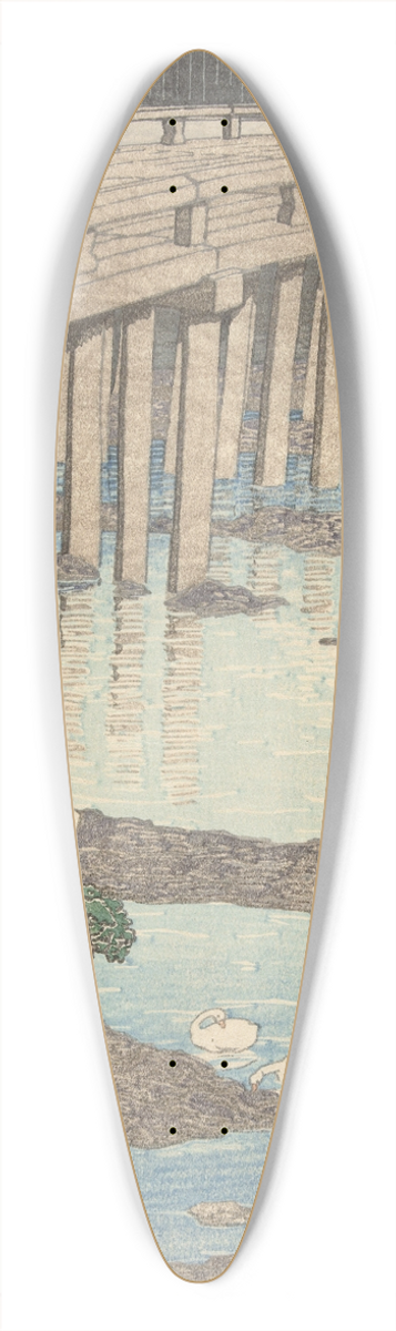 Kawase Hasui - The Gion Bridge In Hondo In Amakusa 39.3 inch art pintail longboard deck