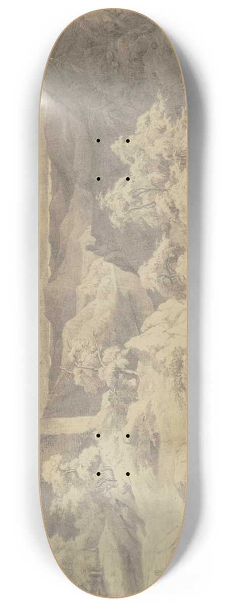 Christian Heerdt - Hgelige Landschaft mit einer Turmruine 8.25 inch art skate deck