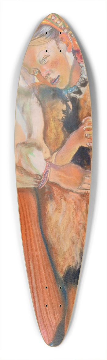 Kazimierz Sichulski - Palm Sunday  triptych. Hutsul girls 39.3 inch art pintail longboard deck