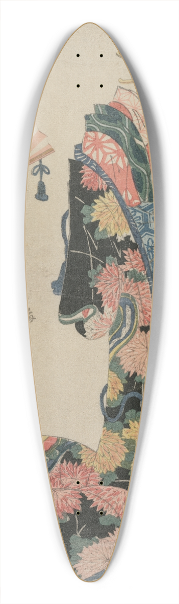 Kikukawa Eizan - The Courtesan Aizome of the Ebiya (From the series Eight Views of the Tale of Genji) 39.3 inch art pintail longboard deck
