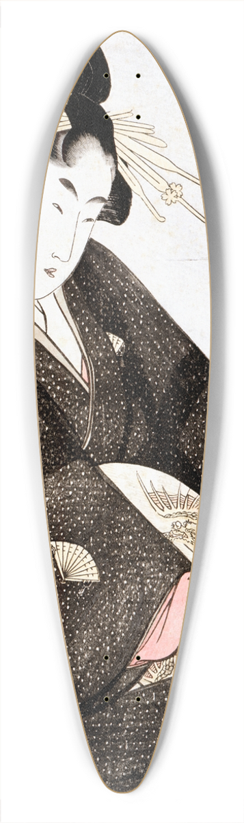 Kitagawa Utamaro - Courtesan Hanamurasaki of Tamaya 39.3 inch art pintail longboard deck