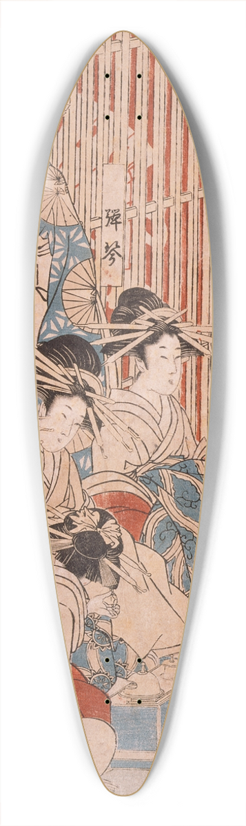 Kitagawa Utamaro - Courtesans of the giya Brothel on Display 39.3 inch art pintail longboard deck
