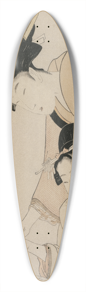 Kitagawa Utamaro - Mother Teaching her Daughter Calligraphy, from the series, Twelve Occupations of Women 39.3 inch art pintail longboard deck