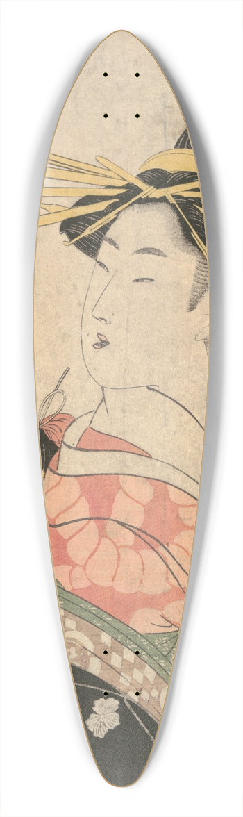 Kitagawa Utamaro - Portrait of Beauty, Karakoto at Chji-ya 39.3 inch art pintail longboard deck