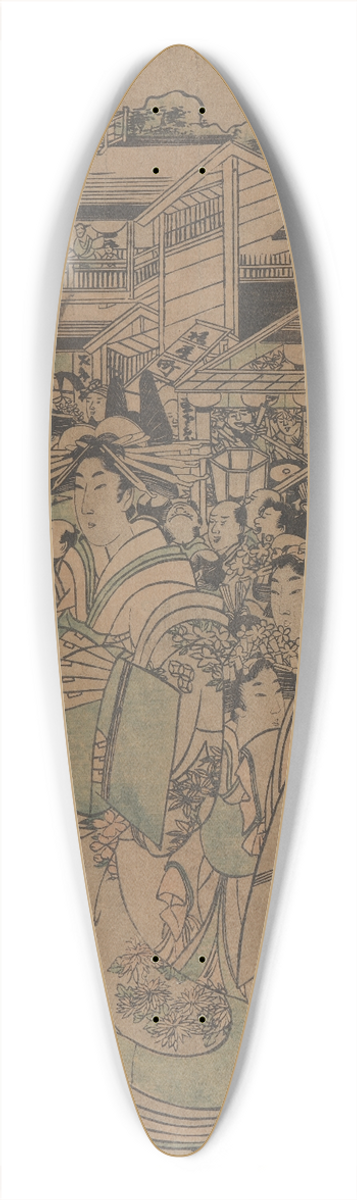 Kitagawa Utamaro - Scene in Yoshiwara 39.3 inch art pintail longboard deck