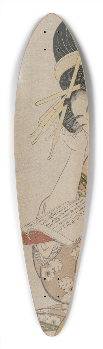 Kitagawa Utamaro - The Courtesan Karauta of Chojiya Reading a Book (from the series Six Authors of the Green Houses) 39.3 inch art pintail longboard deck