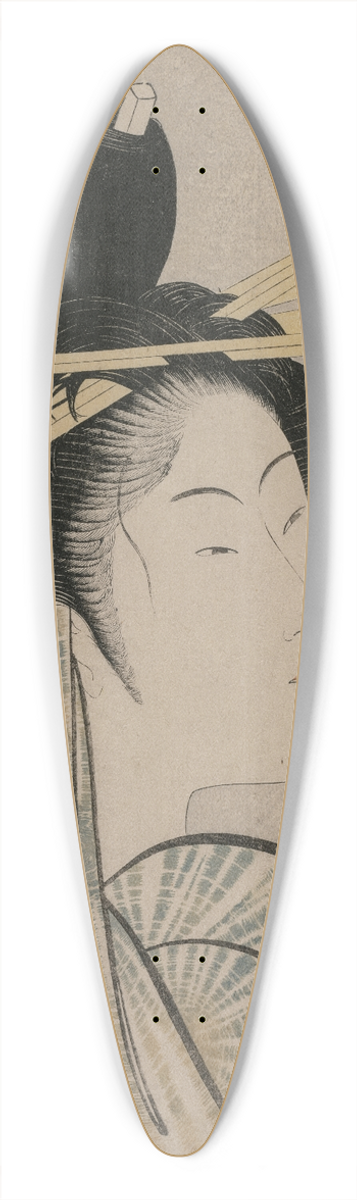 Kitagawa Utamaro - The Courtesan Takigawa of Ogiya (from the series Seven Aspects of Komachi in the Green Houses) 39.3 inch art pintail longboard deck