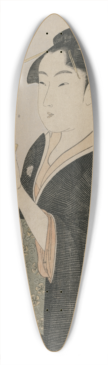 Kitagawa Utamaro - Woman Holding a Fan (from the series Ten Aspects of the Physiognomy of Women) 39.3 inch art pintail longboard deck