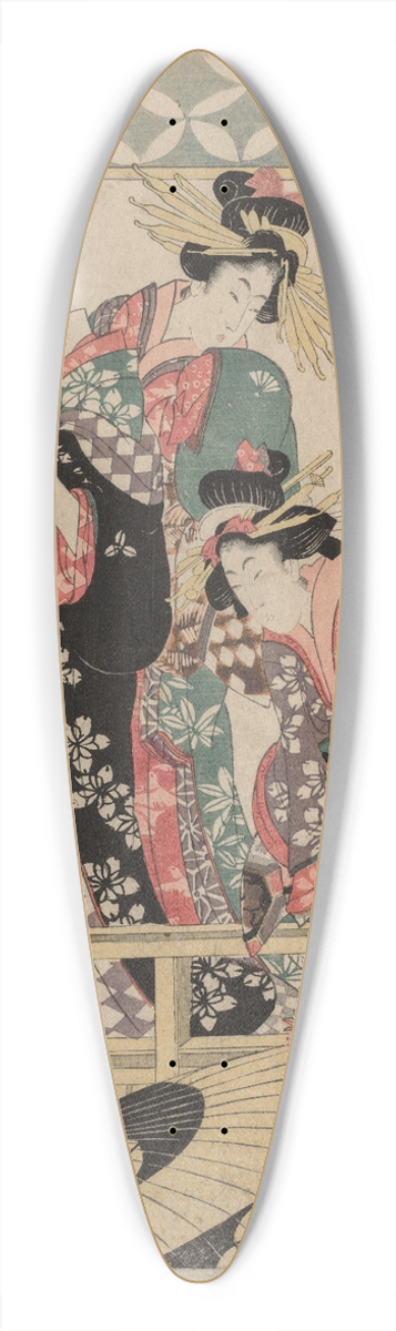 Kitagawa Utamaro - Yoshiwara Women Looking into the Street at Springtime 39.3 inch art pintail longboard deck